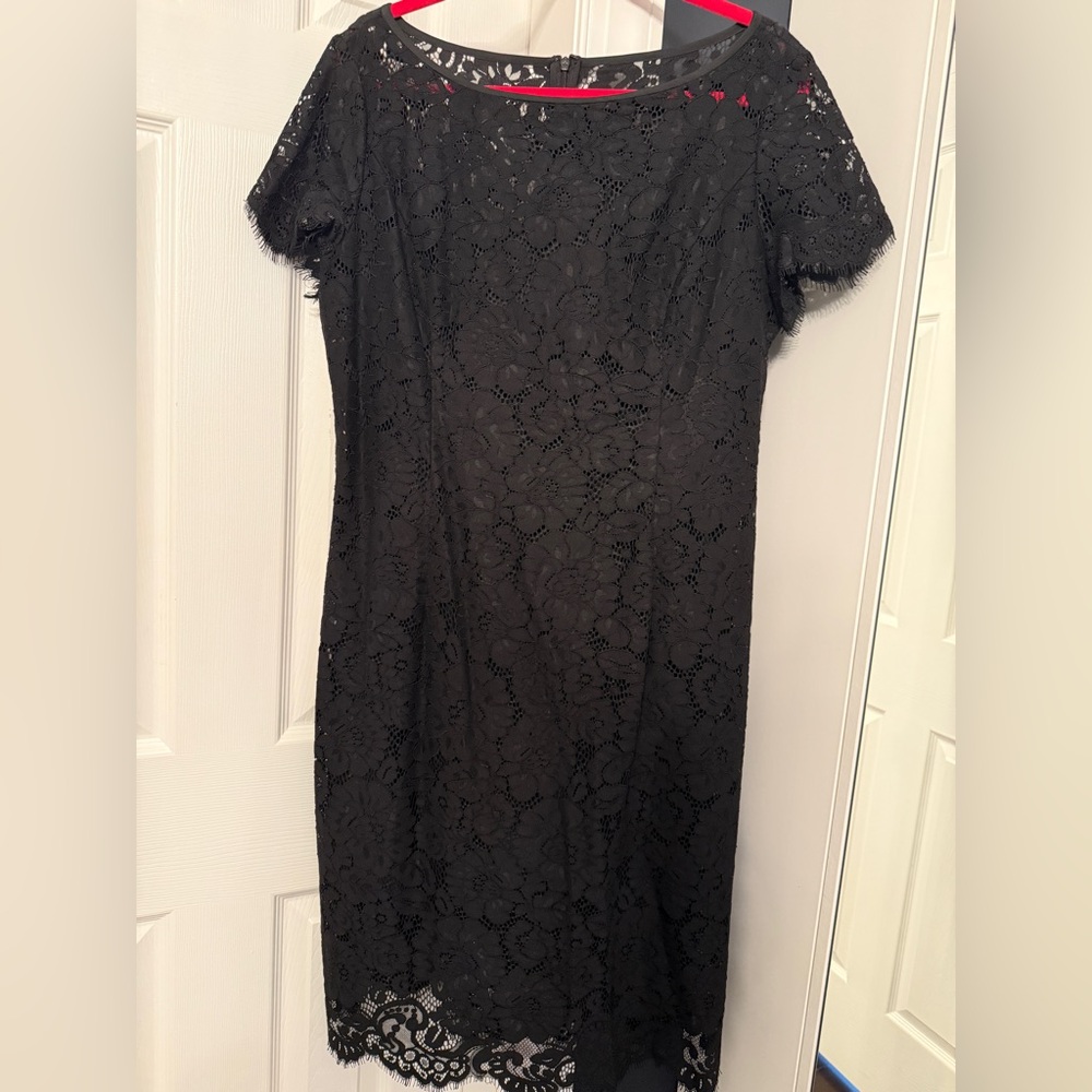 Ann Taylor Black Lace Midi Dress